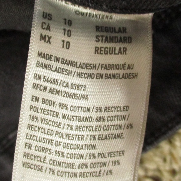 American Eagle Jeans Women's 10 Black Mom High Rise Distressed Denim - Picture 7 of 7